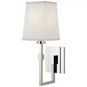 Fletcher 1 Light Wall Sconce Polished Nickel, Faux Silk