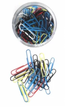 Value Paperclip Large Plain Assortd Colours PK500