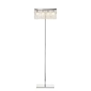 Wethersfield 50x15cm Rectangular Floor Lamp, 4 Light E14, Polished Chrome, Crystal