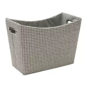 Jvl Silva Fabric Magazine Holder With Inset Handles, Grey