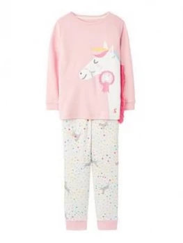 Joules Girls Sleepwell Horse Jersey Pyamas - Pink, Size 1 Year, Women