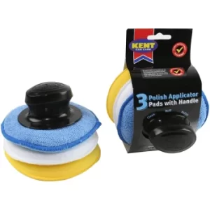 Kent Car Care 3 Polish Applicator Pads with Handle (Pack Of 4)