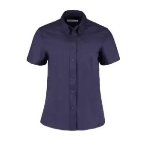 Kustom Kit Ladies Corporate Oxford Short Sleeve Shirt (10) (Midnight Navy)