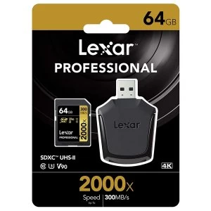 Lexar Professional 2000x SDXC UHS-II Card 64GB