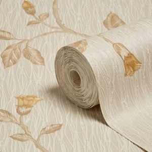 Holden Decor Lia Beige & yellow Floral trail Smooth Wallpaper