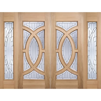 LPD Majestic Victorian Unfinished Oak with Bevelled Double Glazing External Front Door - 1981mm x 838mm (78 inch x 33 inch)