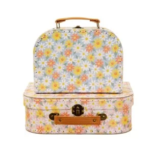 Sass & Belle Pink Daisy 2Pcs Set Suitcases