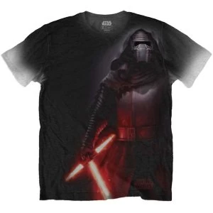 Star Wars - Episode VII Kylo Side Print Unisex Medium T-Shirt - Sublimated,White