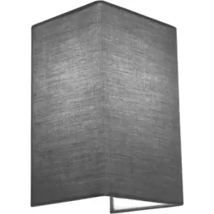 Harperliving - harper living 1xE27/ES Wall Wash Light with Switch, Rectangle Grey Fabric Shade, Suitable for LED Upgrade - Grey