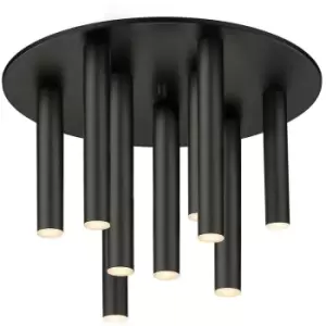 Zumaline Loya Integrated LED Semi Flush Ceiling Light, Matt Black, 4050LM 3000K
