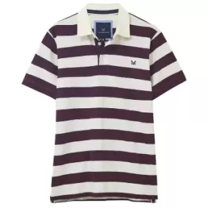 Crew Clothing Mens Meridian Polo Ecru/Burgundy XXL