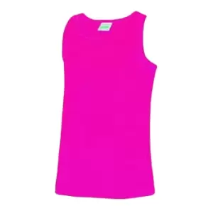 AWDis Childrens/Kids Just Cool Sleeveless Vest Top (9-11 Years) (Hot Pink)