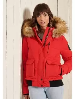 Superdry Everest Bomber Jacket - Red, Size 10, Women