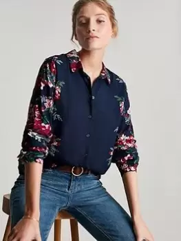 Joules Elvina Floral Shirt - Navy, Blue, Size 18, Women