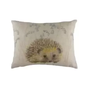 Evans Lichfield Hedgehog Cushion Cover (One Size) (Off White/Brown) - Off White/Brown