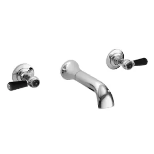 Hudson Reed Black Topaz With Lever Bath Spout - Chrome / Black