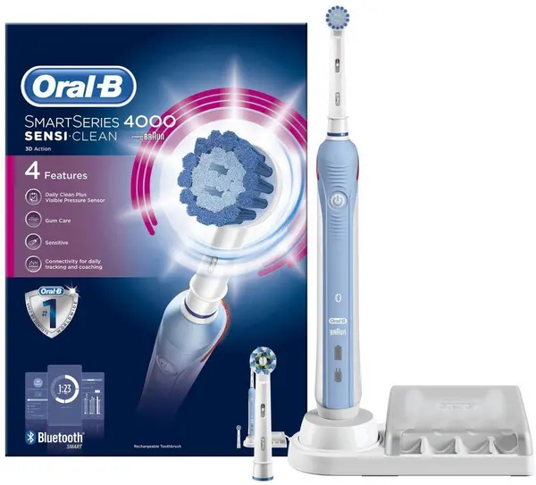 Oral B Smart Series 4000S Sensi Ultrathin White Rechargeable Electric Toothbrush