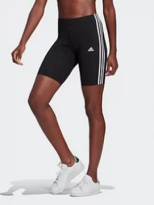 adidas Essentials 3-stripes Bike Shorts, Blue/White, Size S, Women