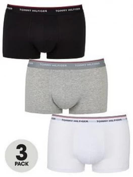 Tommy Hilfiger Three Pack Hipster Trunk - Multiple Colours, White/Black/Grey Size M Men