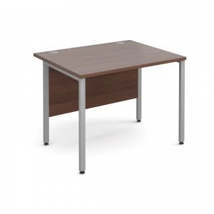 Maestro 25 SL Straight Desk 1000mm x 800mm - Silver H Frame Walnut to