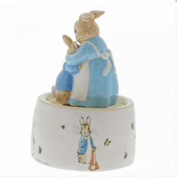 Mrs Rabbit and Peter Rabbit Ceramic Musical Figurine