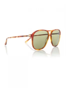 Gucci Tortoise GG0016S rectangle sunglasses GreenBrown