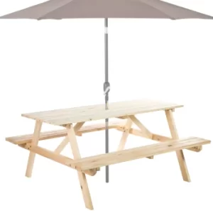 Outsunny 4-Seater Wooden Picnic Set-Fir Wood