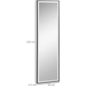 HOMCOM Full Length Mirror Dressing Mirror Wall-Mounted for Bedroom Black