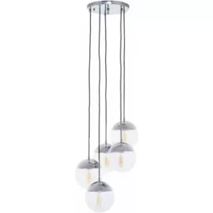 Premier Housewares - Revive Chrome Finish Five Pendant Lights