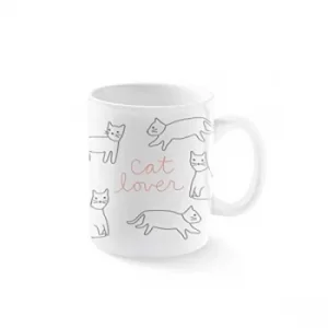 FRINGE Pet Shop Stoneware Ceramic Cat Lover Mug (Pack of 4)