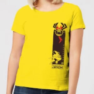 Samurai Jack Samurai Stripe Womens T-Shirt - Yellow - L - Yellow