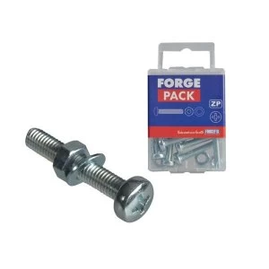 ForgeFix Machine Screw Pozi Compatible Pan Head ZP M3 x 12mm Forge Pack 25