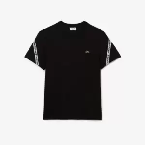 Mens Lacoste Regular Fit Printed Bands T-Shirt Size 4 - M Black