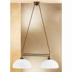 14kolarz - nonna cozy style chandelier in antique brass, 2 bulbs, IP20