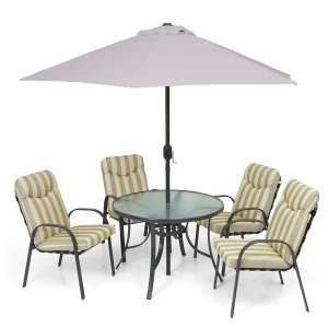 Robert Dyas Provence 4-Seater Dining Set with 2.5m Parasol