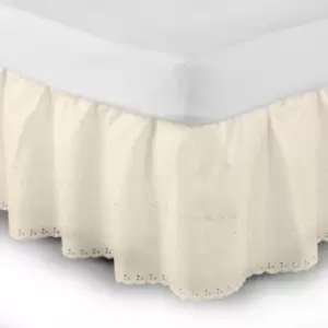 Belledorm Easy Fit Broidery Anglaise Platform Valance (Double) (Cream)