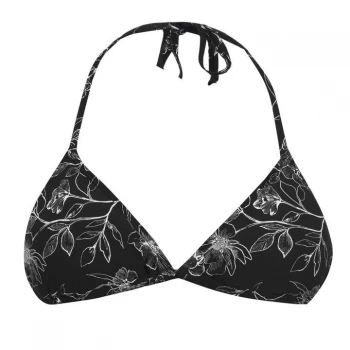 Firetrap Triangle Bikini Top Ladies - Black L Flwr Pr