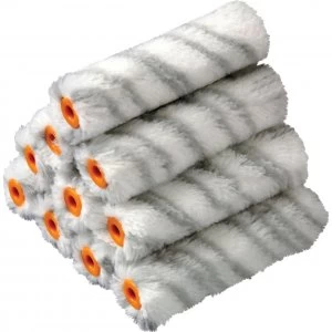 Stanley Medium Pile Silver Stripe Radiator Paint Roller Sleeve 100mm Pack of 10