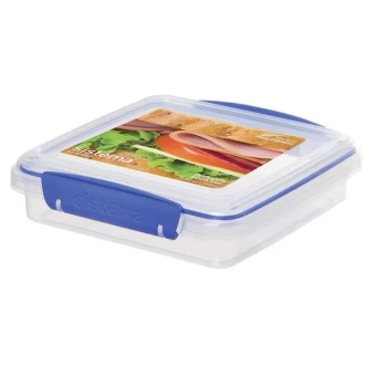 Sistema 450ml Sandwich Box - Clear w/Blue