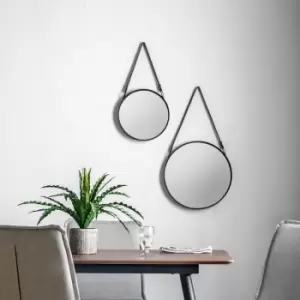 Gallery Interiors Set of 2 Fonesca Wall Mirror Black