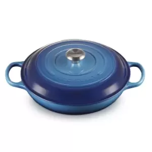 Le Creuset 30cm Cast Iron Shallow Casserole Azure Blue