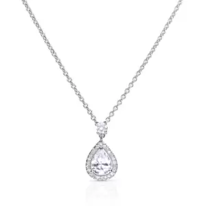 Diamonfire Silver Zirconia Pave Teardrop Necklace