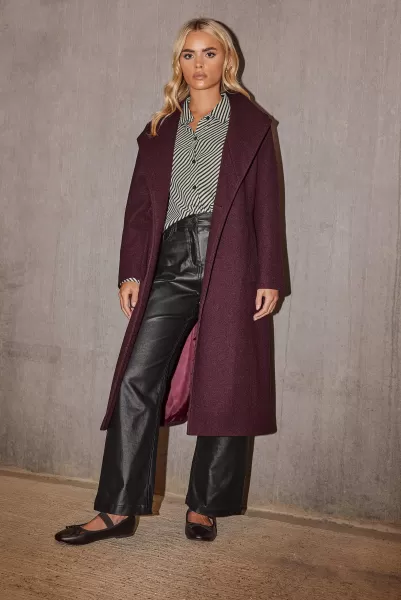 Petite Wrap Belted Coat