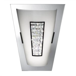 Integrated LED Bathroom Wall Light Mirror, Chrome, Black IP44