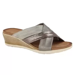 Cipriata Womens/Ladies Anella Crossover Wedge Sandals (5 UK) (Pewter/Silver/Bronze)