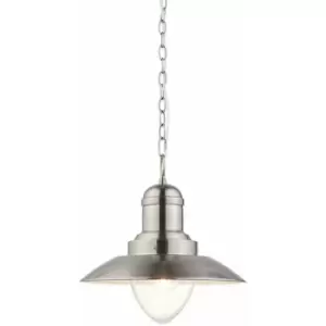 Ceiling Pendant Light - Antique Chrome & Gloss White - 42W E27 - Dimmable