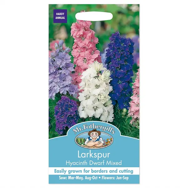 Mr. Fothergill's Larkspur Hyacinth Dwarf Mixed Seeds Multicoloured