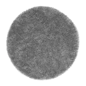 Round Grey Shaggy Rug - Chicago