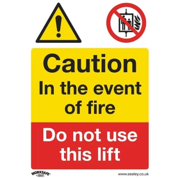 SS43P10 Warning Safety Sign - Caution Do Not Use Lift - Rigid Plastic - Pack of 10 - Sealey