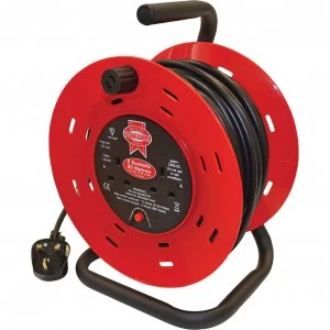 Faithfull 2 Socket Cable Extension Reel 240v 25m